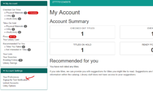 image of account setting page