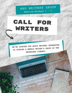 Call for Writers poster