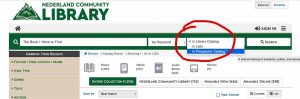 Image shows clicking on In Library Catalog in menu bar