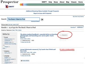 Image shows Prospector webpage