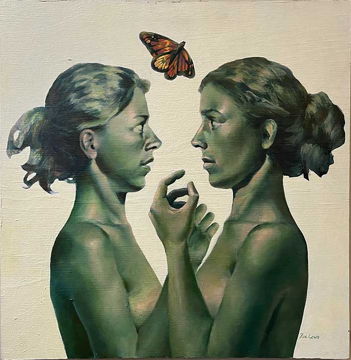 Painting of two women by Zoe Lewis