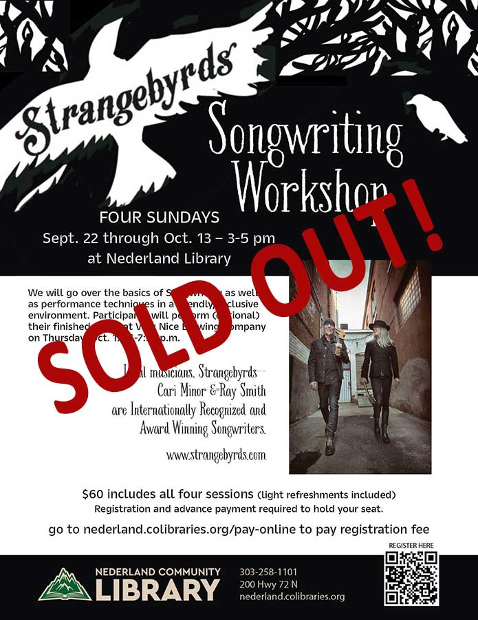 Sold Out across flyer for Strangebyrds songwriting workshop