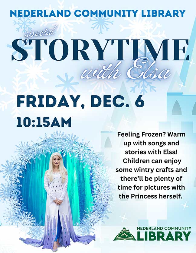 Flyer for Storytime on Friday, Dec. 6, at 10:15 am