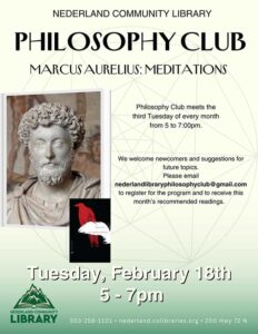 flyer for Philosophy Club February 18