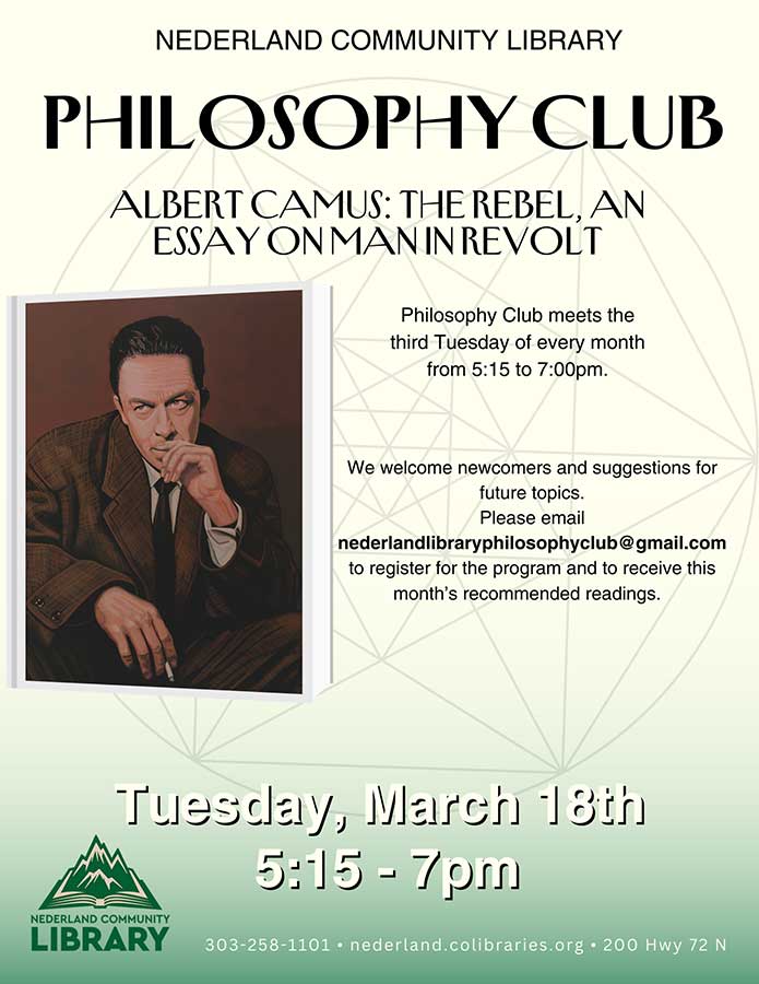 flyer for March Philosophy Club meeting