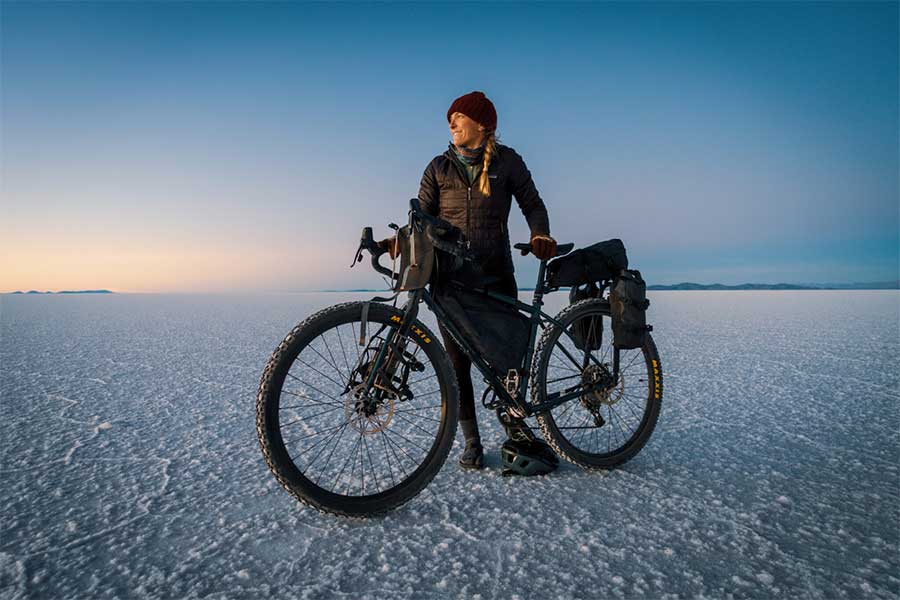 Photo of woman with bike