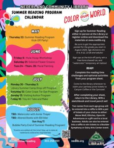 Flyer for Summer Reading Program calendar