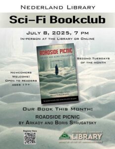 flyer for Sci-Fi Bookclub in July