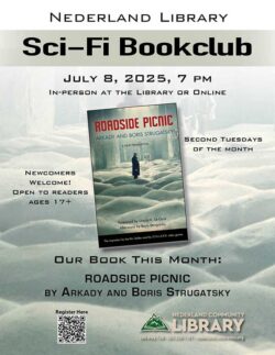 flyer for Sci-Fi Bookclub in July