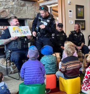police storytime in the Community Room