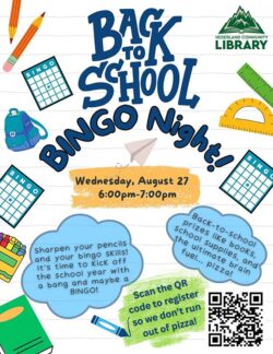 flyer for Back to School Bingo