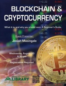 Flyer for Blockchain and Cryptocurrency event
