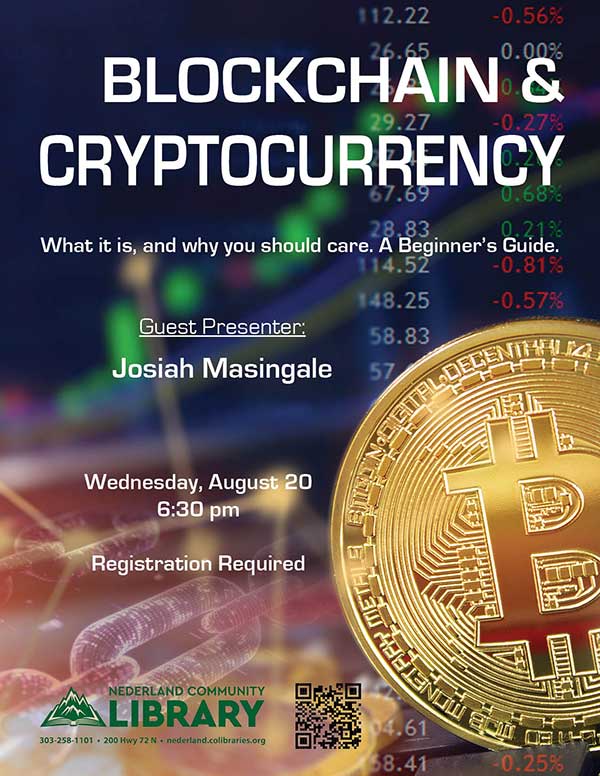 Flyer for Blockchain and Cryptocurrency event