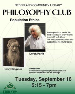 flyer for Philosophy Club August 2025 meeting