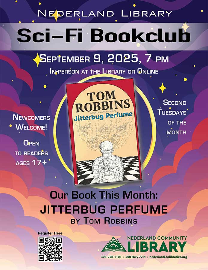 flyer for September Sci-Fi bookclub