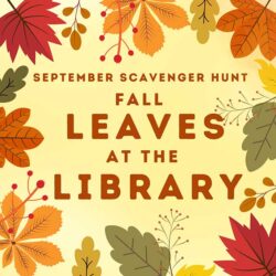 flyer for Fall Leaves Scavenger Hunt