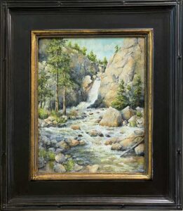 Painting of a water fall and creek by Michelle Dick