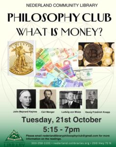 flyer for philosophy club meeting in october