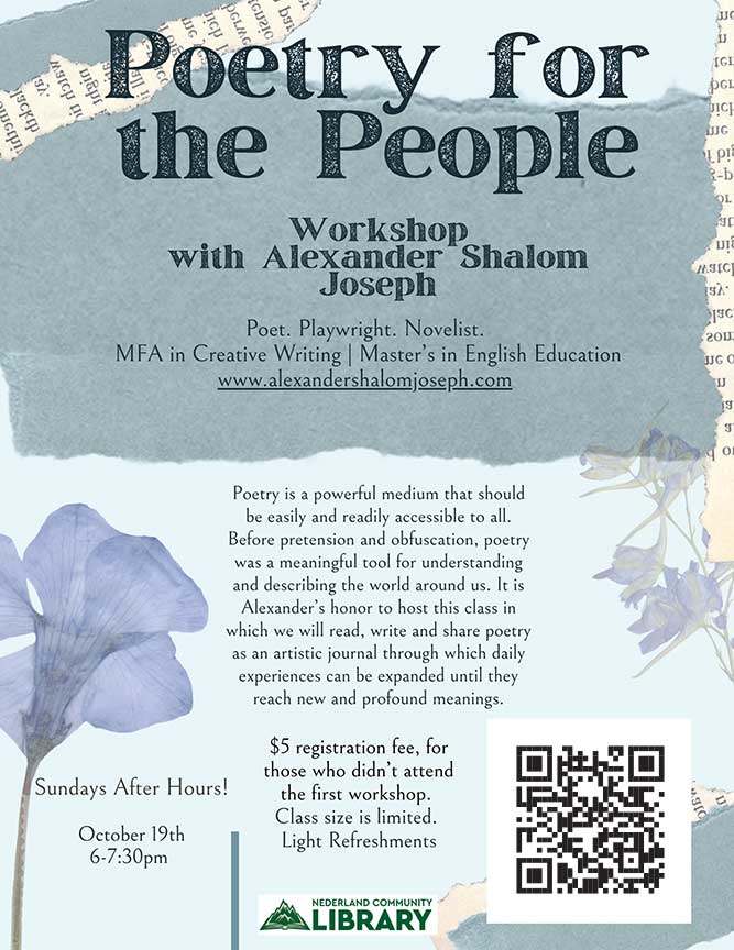 Flyer for second session of Poetry for the People