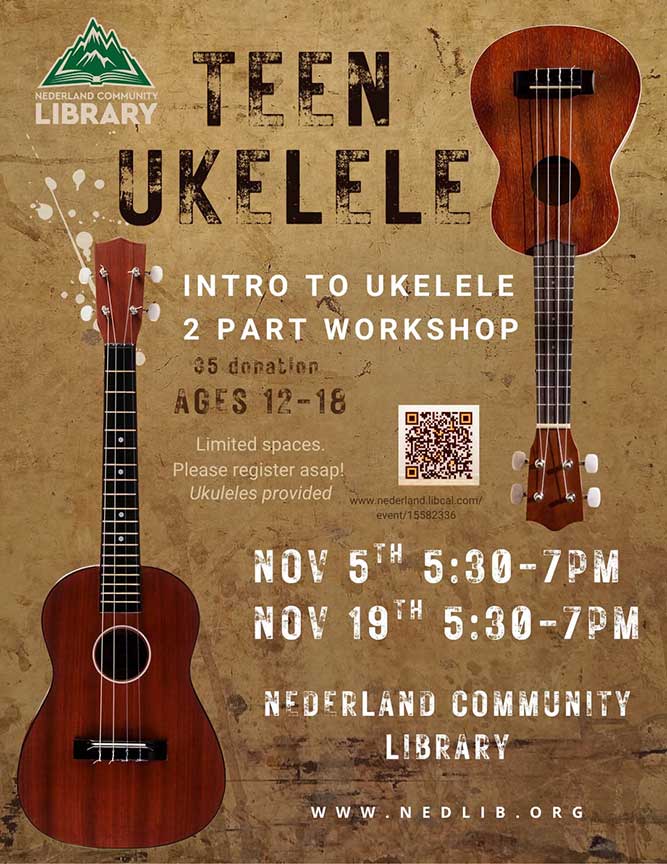 flyer for Teen Ukelele workshop