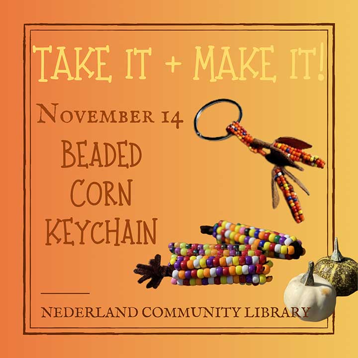 flyer for beaded corn keychain take it and make it