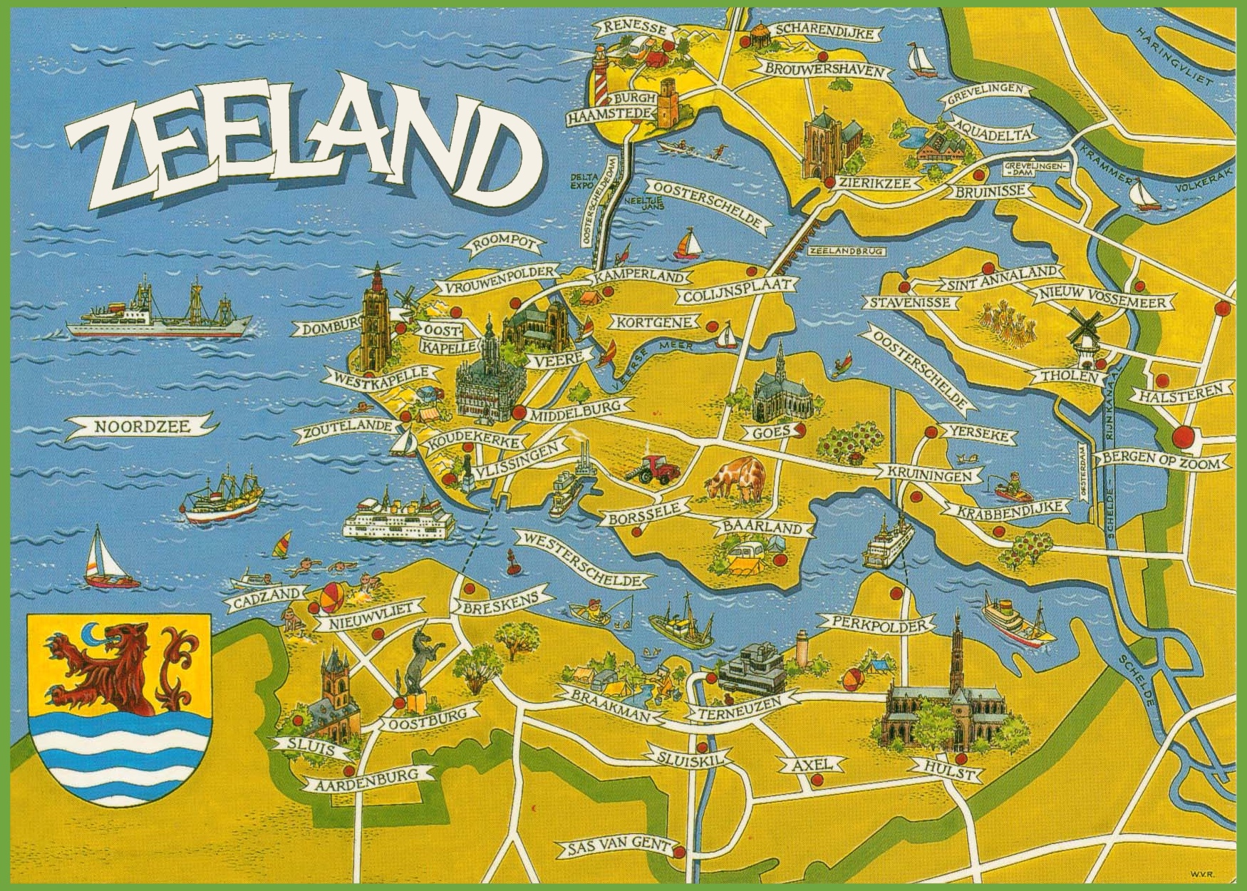 a tourist map of Zeeland