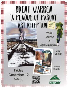 flyer for Warren art reception on Dec. 12