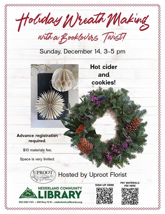 Flyer for wreath making event