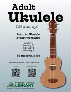 flyer for Adult Ukulele classes