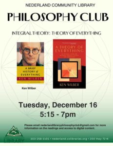 Flyer for December Philosophy Club meeting