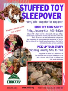 flyer for Stuffy Sleepover