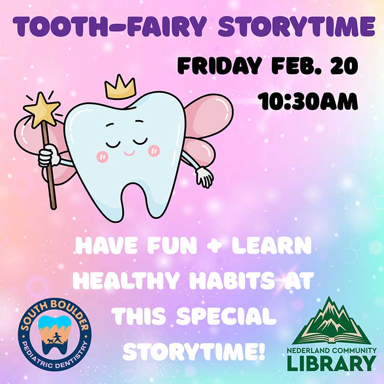flyer for Tooth Fairy Storytime on Feb. 20