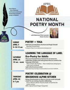 flyer for April poetry events