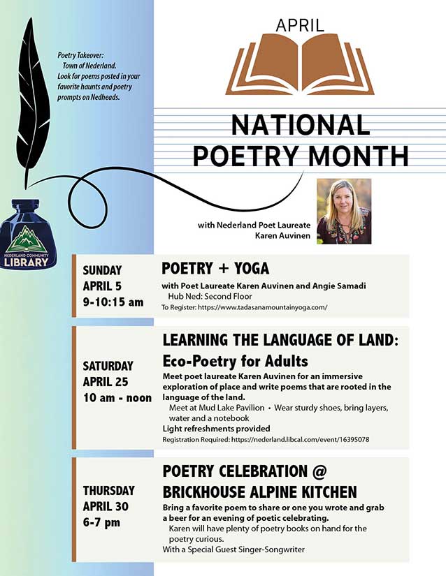 flyer for April poetry events