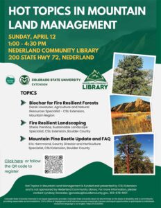 flyer for Hot Topics in  Land Management workshop