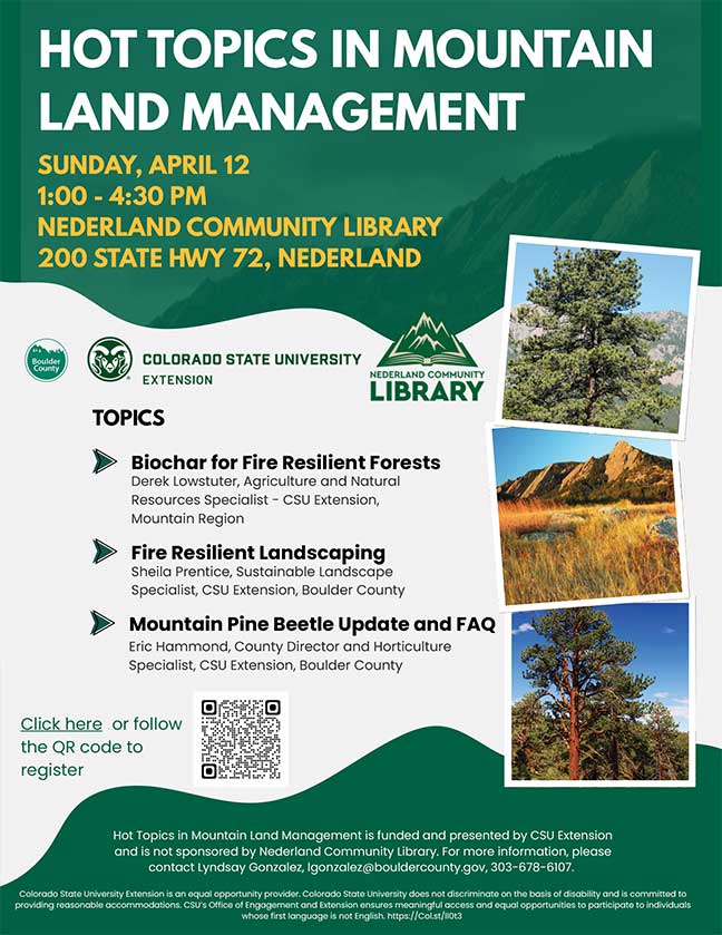 flyer for Hot Topics in Land Management workshop
