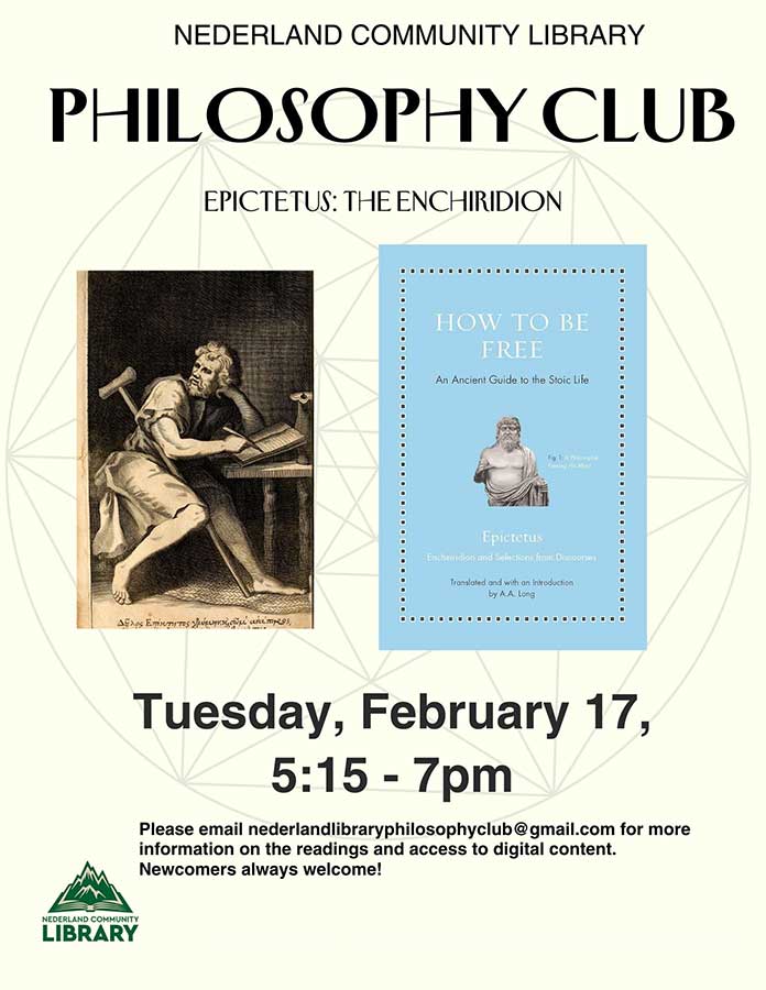 Flyer for Philosophy Club meeting in February