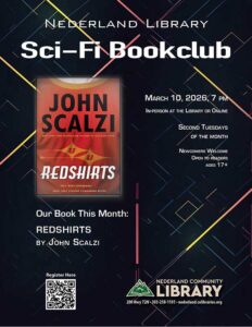 flyer for Sci-Fi Bookclub meeting in March