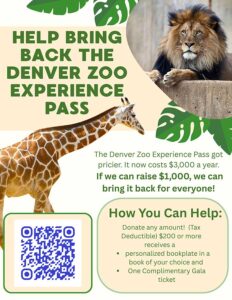 Flyer for Zoo Pass Backpack Fundraiser