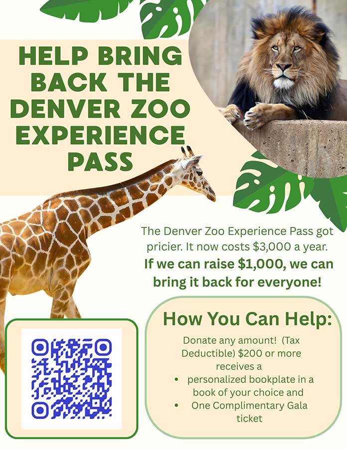 Flyer for Zoo Pass Backpack Fundraiser