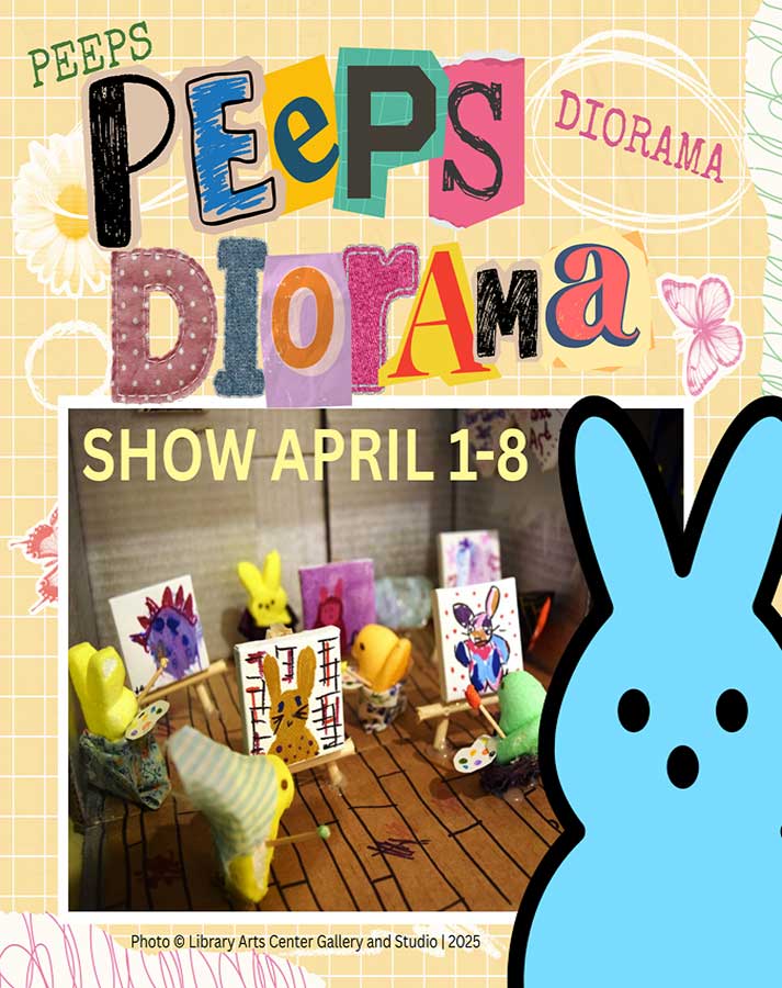 flyer for PEEPS diorama exhibit