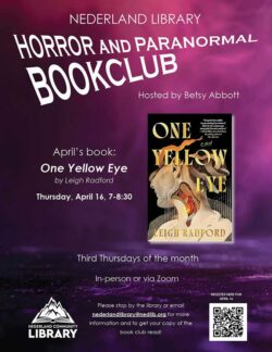 flyer for April Horror Bookclub