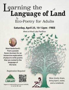 flyer for Language of Land event
