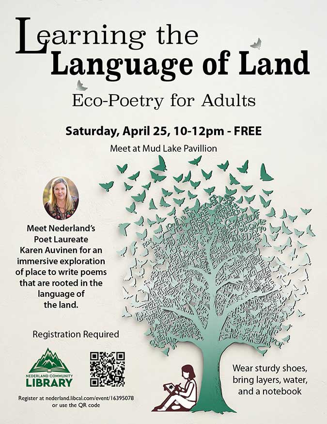 flyer for Language of Land event
