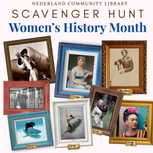 flyer for Women's History Month Scavenger Hunt