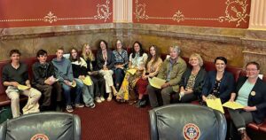 photo of students and library supporters in Denver.
