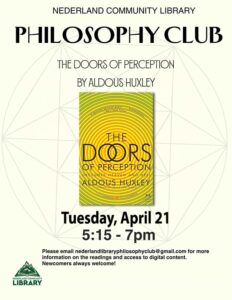 flyer for April meeting of Philosophy Club