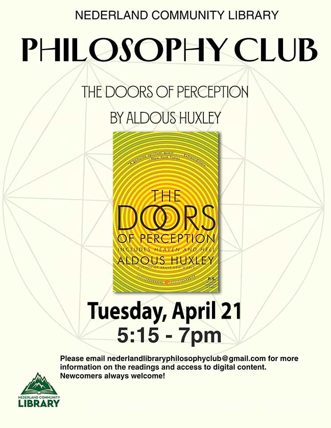 flyer for April meeting of Philosophy Club