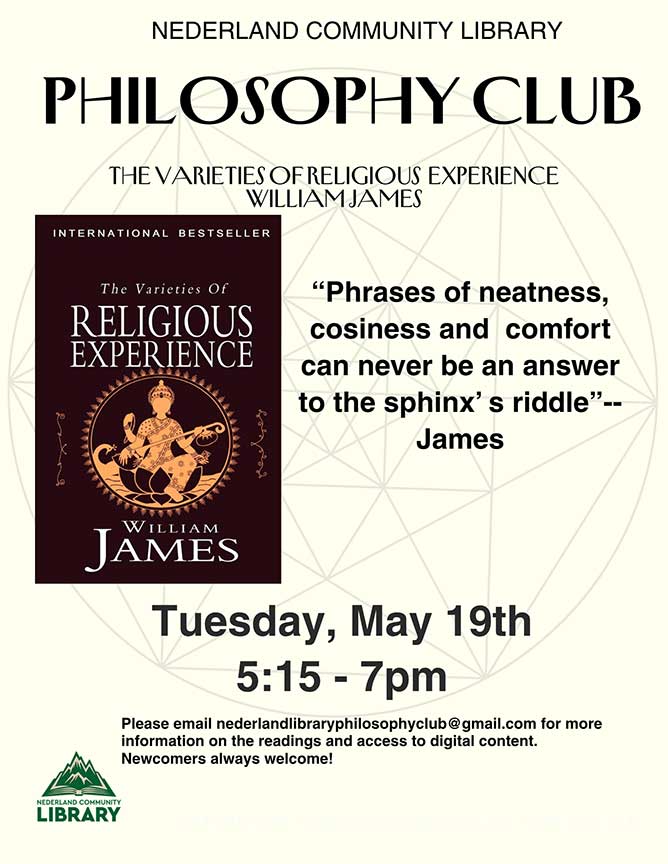 flyer for the May meeting of the Philosophy Club